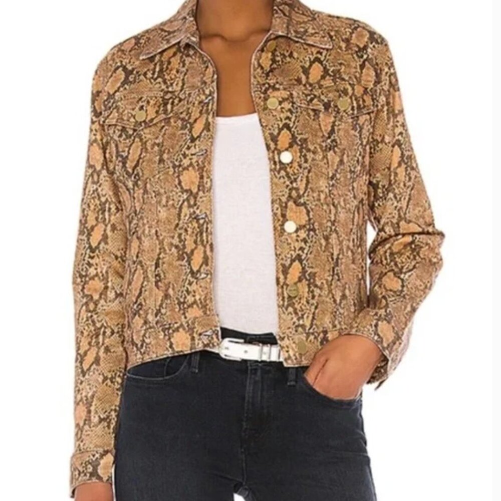 FRAME Le Vintage Jacket in Coated Python - Picture 13 of 14